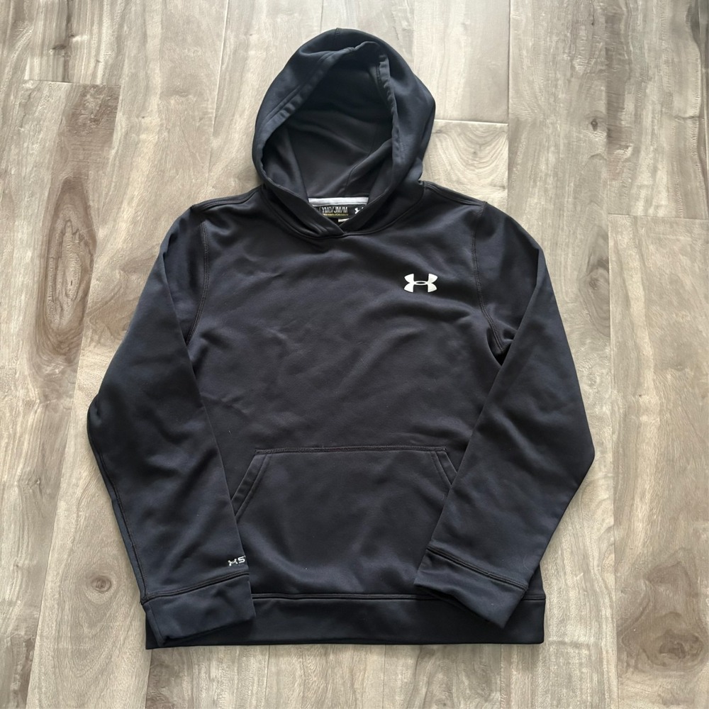 Under Armour Storm 1 Youth Boys Medium Hoodie Black Fleece Sweatshirt Pullover M